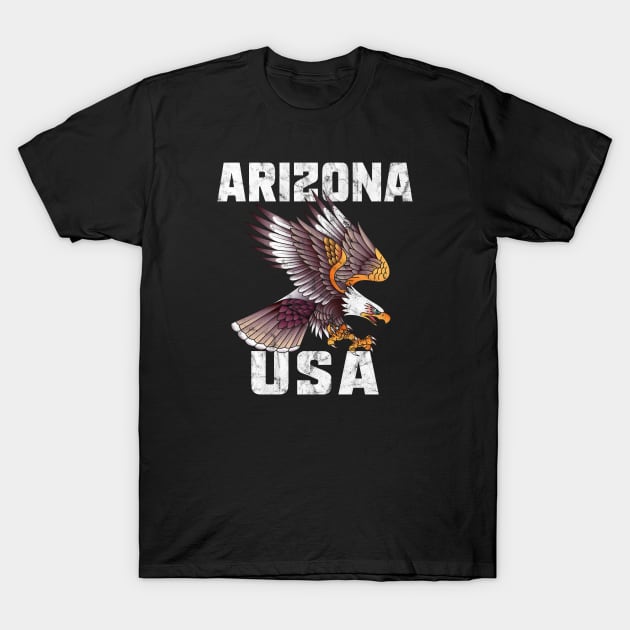 Arizona USA Bald Eagle T-Shirt by JKFDesigns